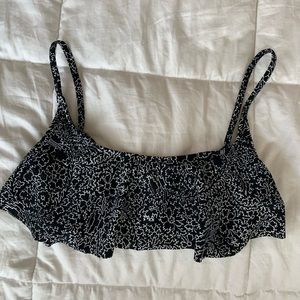 Black and white layover bikini top